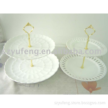 2-Tier Porcelain Plate Set